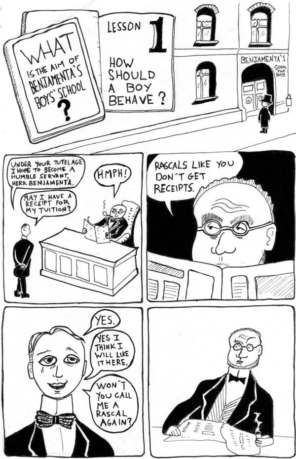 page 1 of the comic how should a boy behave